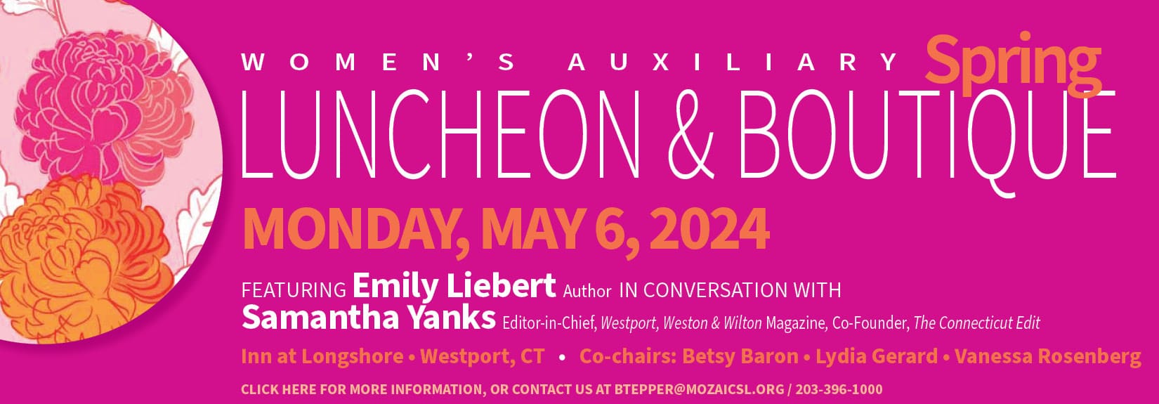 Luncheon and boutique event on May 6, 2024.